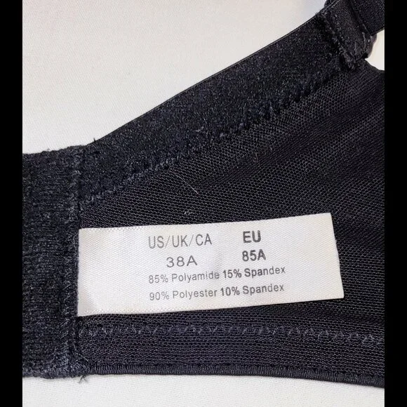 Women's 38A Push Up Padded Lift Support Underwire Add 2 Cup Plunge Bra Black - Picture 6 of 9